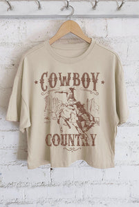 Cowboy Country Long Graphic Crop Top